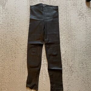 Vince brown leather leggings